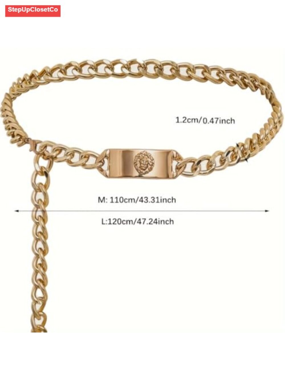 Metal Chain Belt for Women, Adjustable Waist Belt for Dresses Pants - Picture 3 of 3